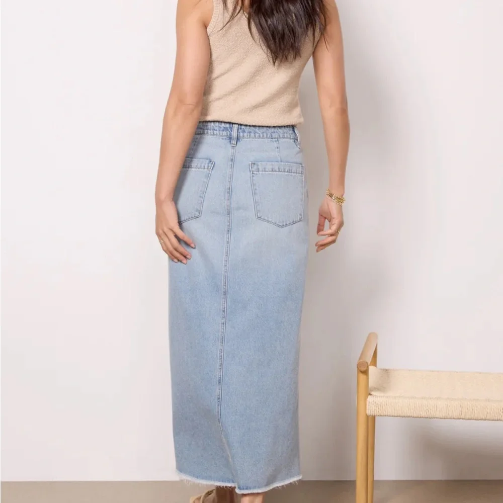 Kut from the Kloth Light Blue Denim Skirt - Picture 2 of 5